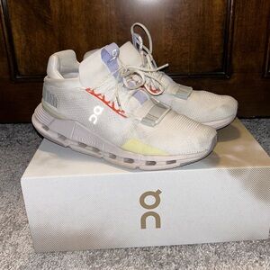 On Cloud Cloudnova tennis shoes in white/glacier size 8.5